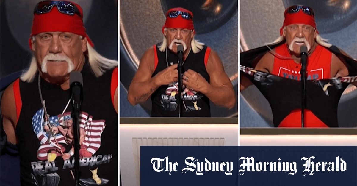 Hulk Hogan delivers a message at the Republican National Convention