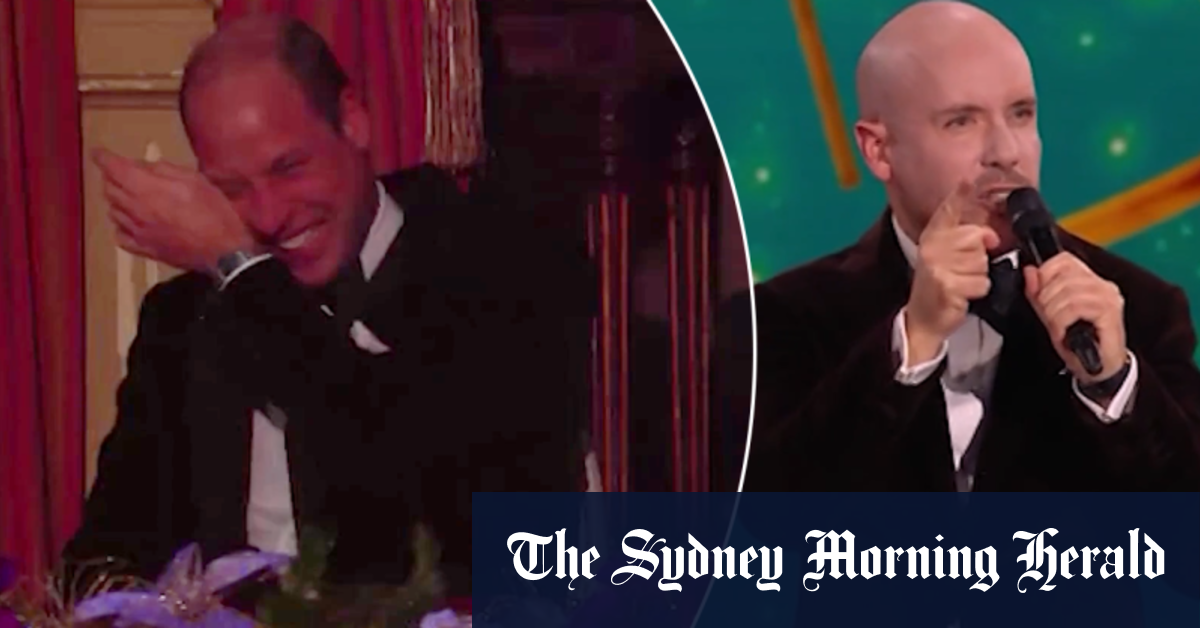 Prince William cries with laughter at Royal Variety Performance