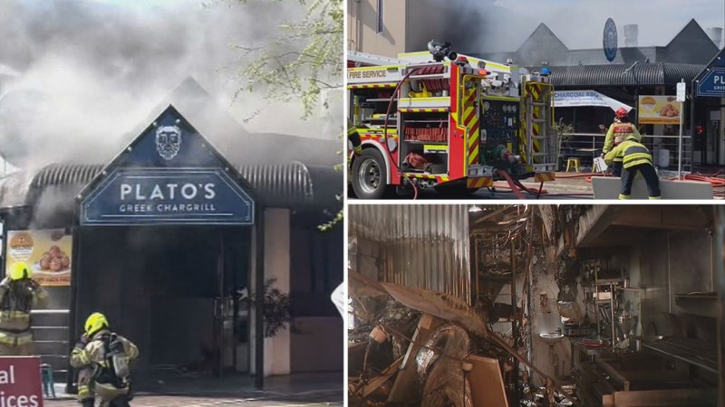 Man hospitalised after restaurant burst into flames