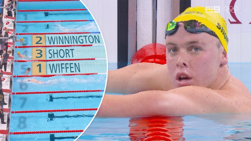 Short struggles, Winnington surges in 800m freestyle heats