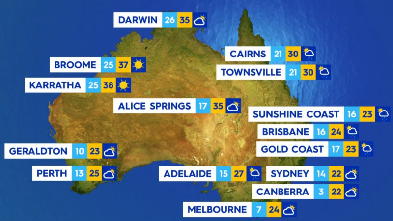 National weather forecast for Sunday October 13