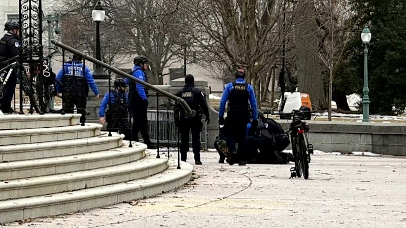 Armed man arrested outside US Capitol building