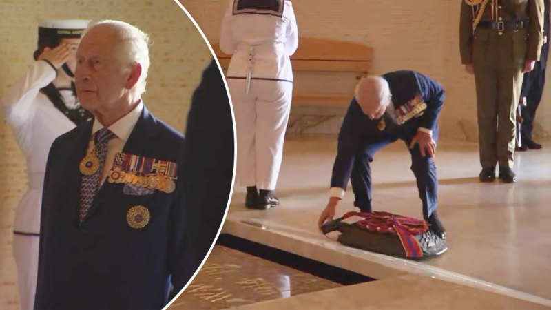 King Charles lays wreath at Australian War Memorial