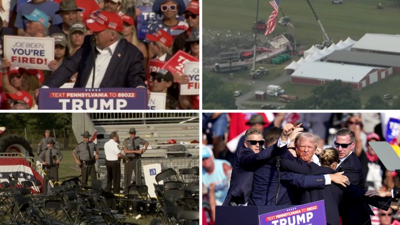 Donald Trump survives assassination attempt at campaign rally | 9 News Australia