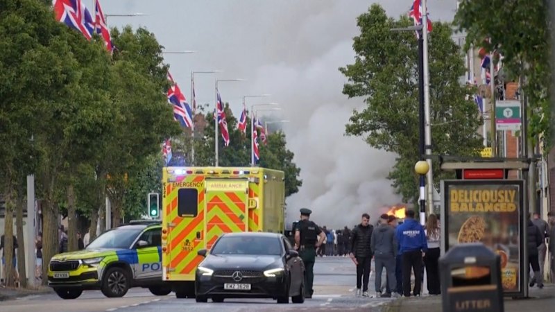 Protests erupt over knife attack in Belfast