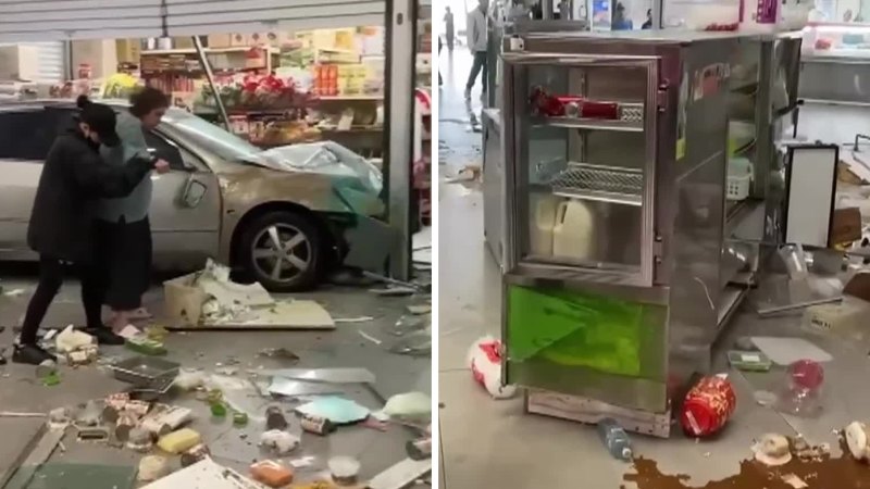 Two injured after car crashes into Melbourne shopping centre