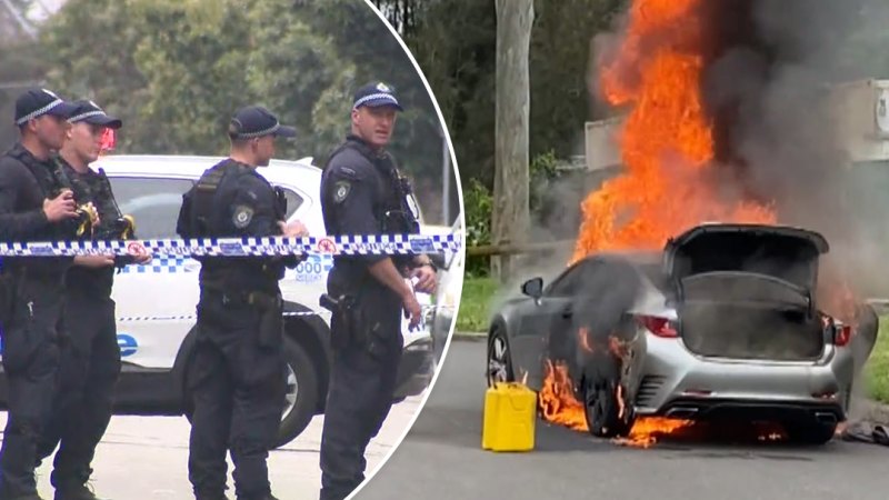 Car torched after vehicle shot at in Sydney’s west