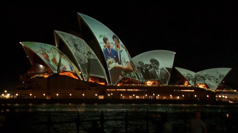 Sydney Opera House lights up for King Charles and Queen Camilla as they arrive in Australia