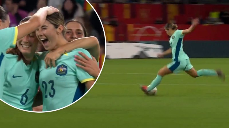 Cooney-Cross scores stunning first Matildas goal