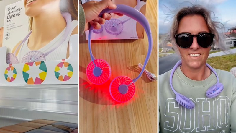 Shopper reviews Kmart's $10 over the shoulder light up fan