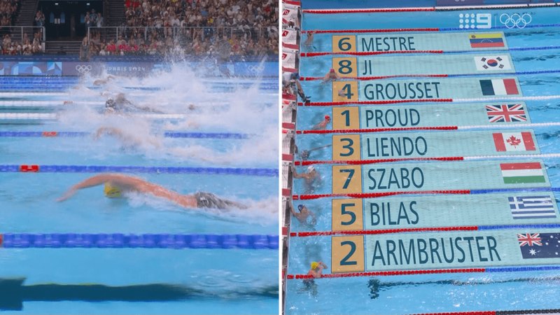 Armbruster hammers home in 50m freestyle heat