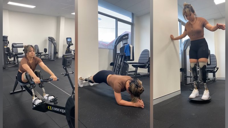 Juttima Chinnasri shows how she works out as an amputee