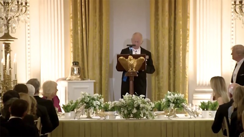 King presents president with bell from HMS Trump