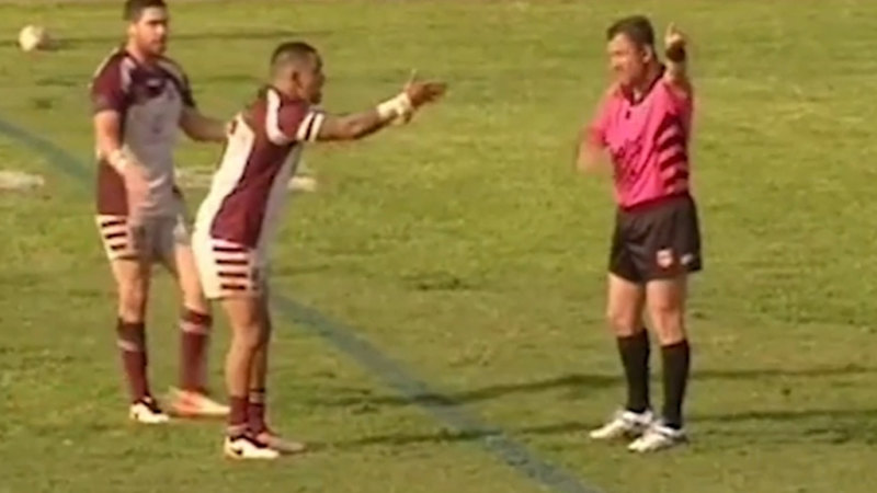 Bush footy player’s 20-year ban for referee touch