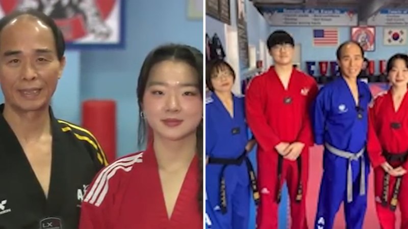 A family of taekwondo athletes heard a woman’s screams and jumped into action