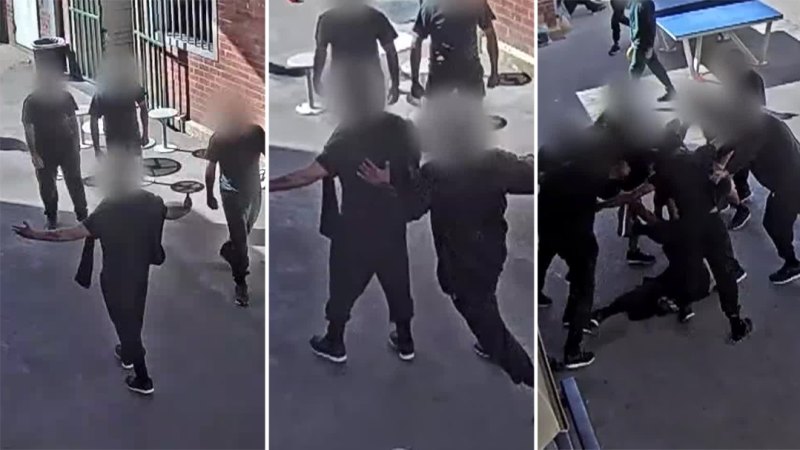 Footage captures officers breaking up prison brawl