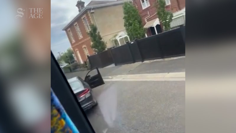 Car smashes into school bus, police fire on vehicle in Geelong