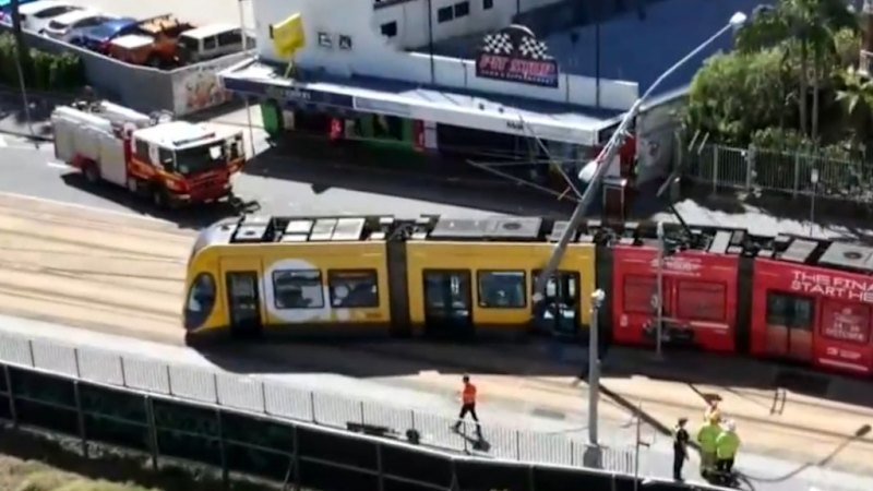 Tram derails near Surfers Paradise