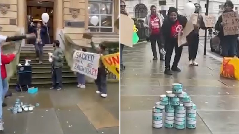 Union stages protest after cleaner sacked for eating sandwich