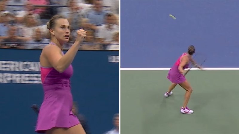 Sabalenka saves set with break