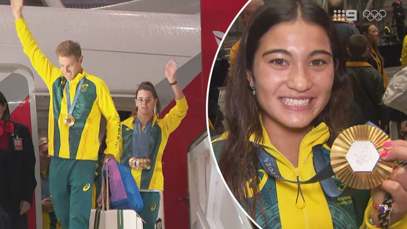 Australia’s Olympians return home with heartwarming welcome