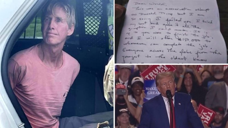 Hand-written letter emerges following second attempted assassination of Donald Trump