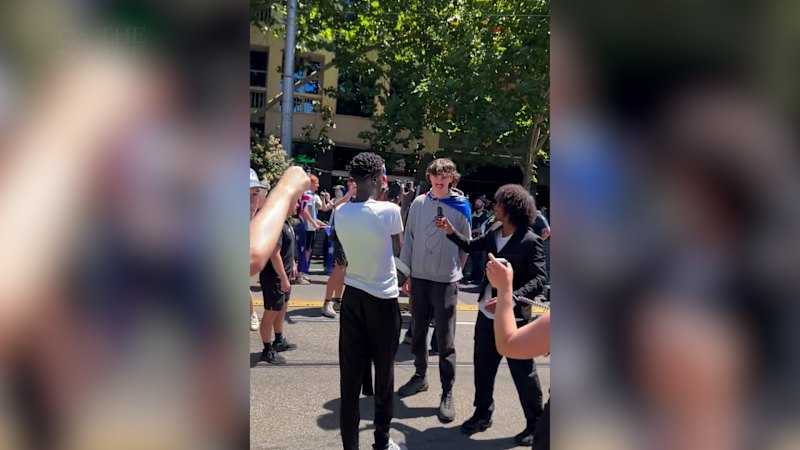 March 4 Australia protestors spout racist abuse