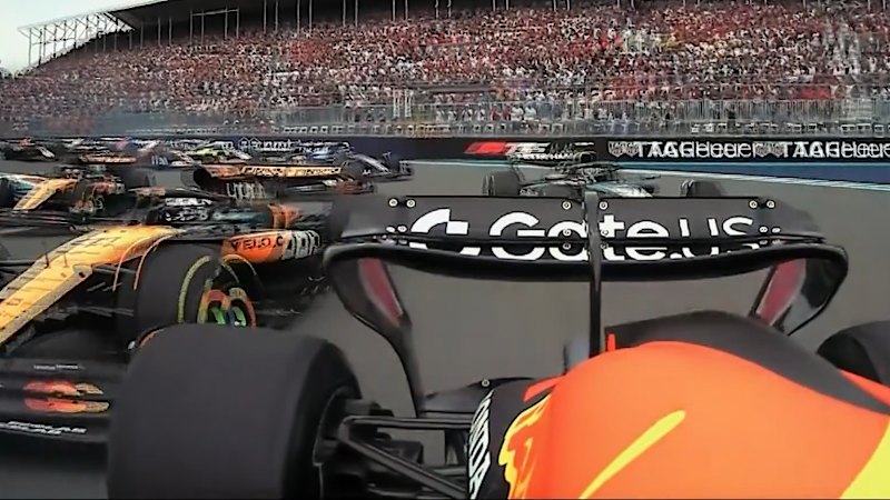 Verstappen and Norris tangle during Miami opening lap