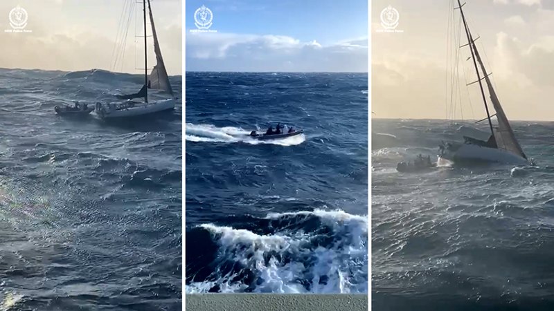 Sailors rescued by police after almost 24 hours stranded on yacht