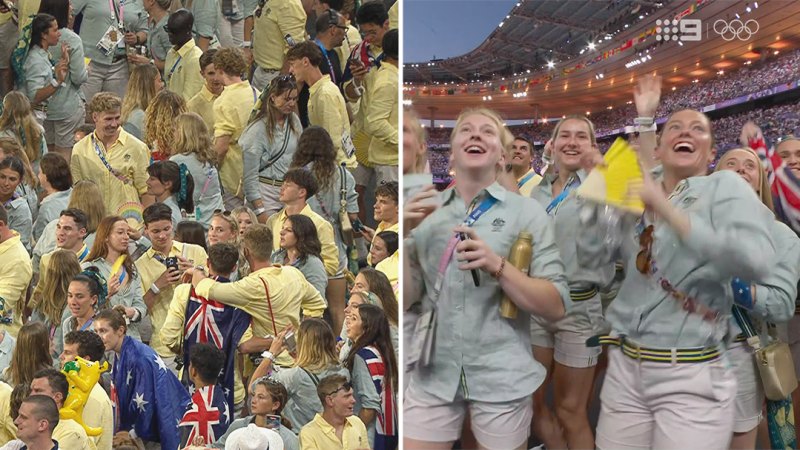 Aussies having a great time at the closing ceremony