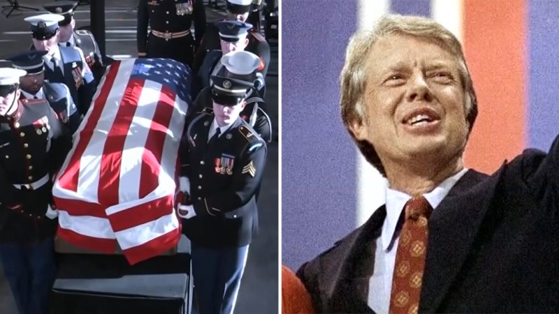 Former US president Jimmy Carter’s funeral procession held