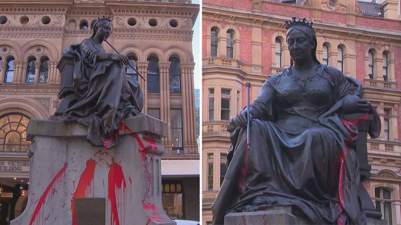 Royal statue vandalised in Sydney