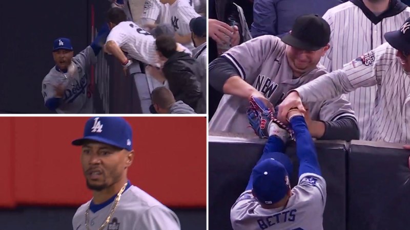 Fan ejected after ripping ball from star’s glove