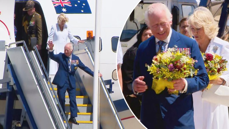 King Charles and Queen Camilla land in Canberra