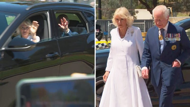 King Charles and Queen Camilla arrive at the Australian War Memorial