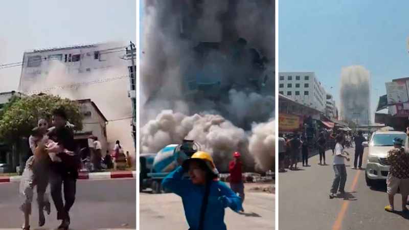 Extraordinary footage from Myanmar-Thailand earthquake