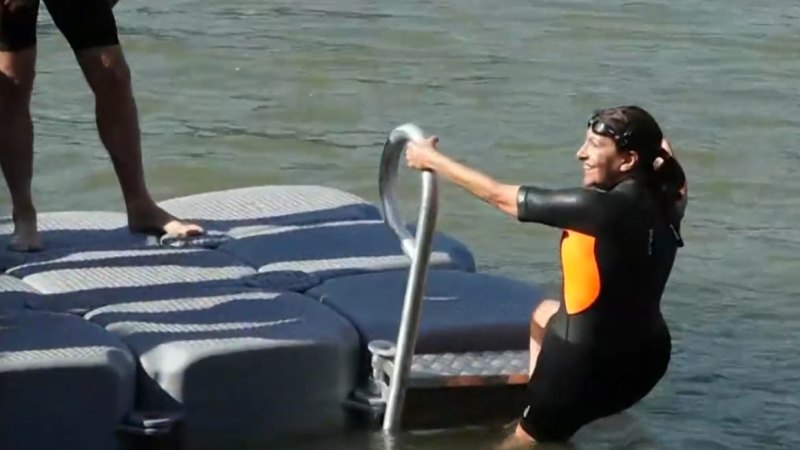 Paris Mayor swims in Seine River to showcase its improved cleanliness ahead of Olympics