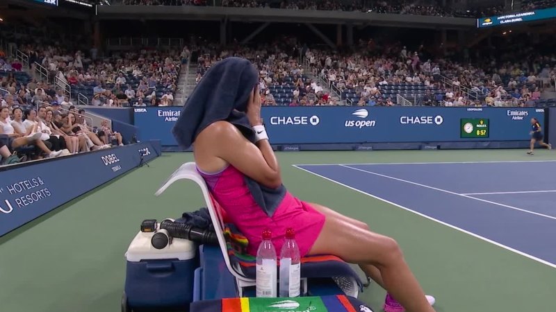 Teary Azarenka calls for doctor