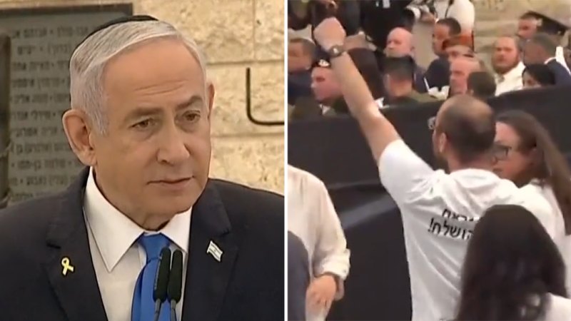 Israel prime minister heckled at October 7 memorial