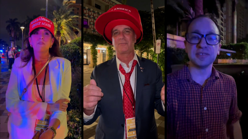 Donald Trump’s supporters react after victory speech