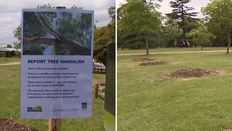 Vandals target trees in several parks across Melbourne’s south-east