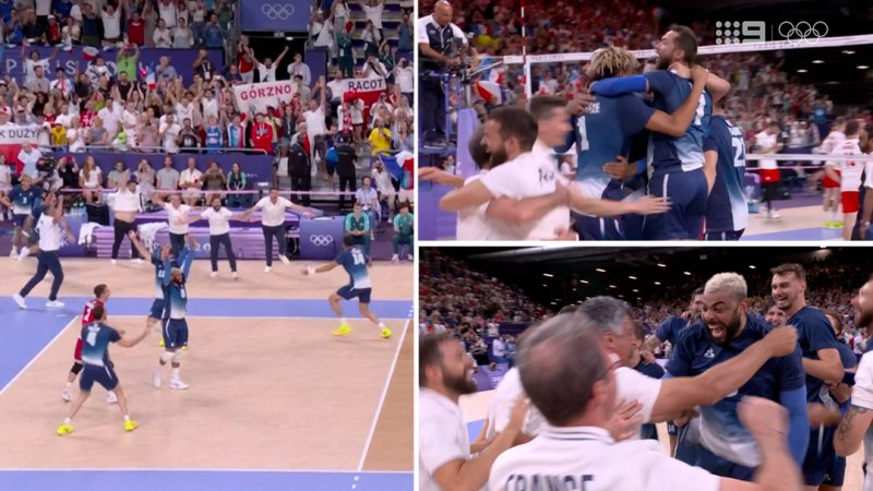 Spectacular scenes as France clinches gold medal in men’s volleyball