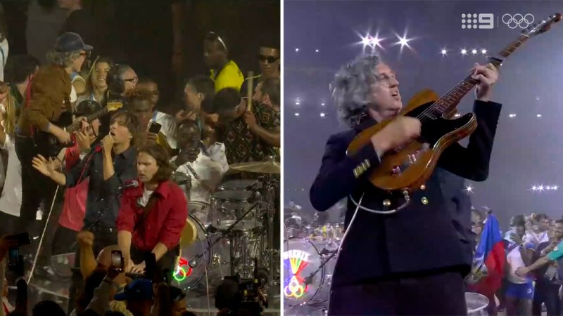 Phoenix plays their hit Lisztomania at closing ceremony