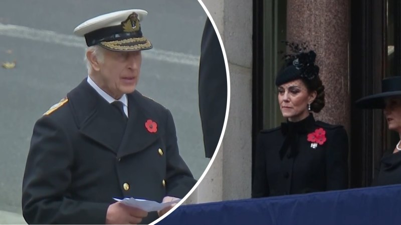 British royals mark Remembrance Day with a service at the Cenotaph