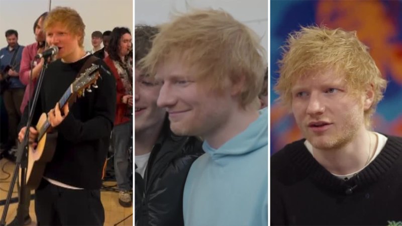 British popstar Ed Sheeran surprises school students with music lessons