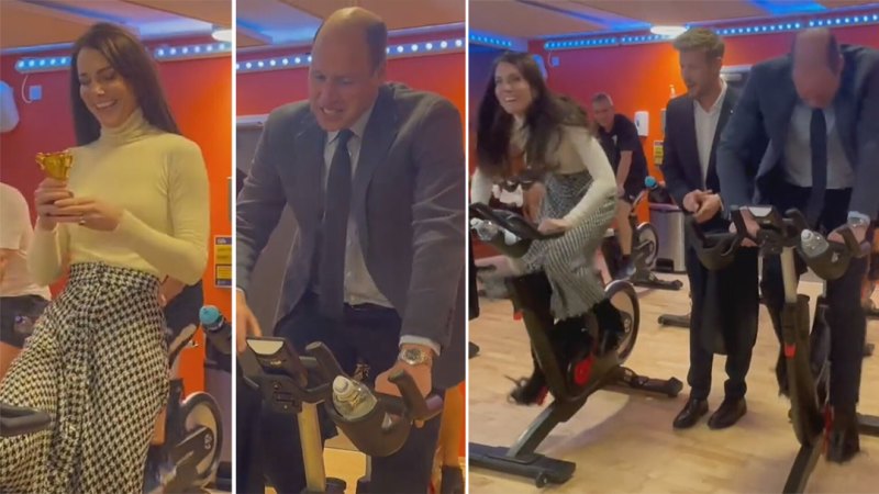 Kate beats William in spin class sprint on visit to South Wales