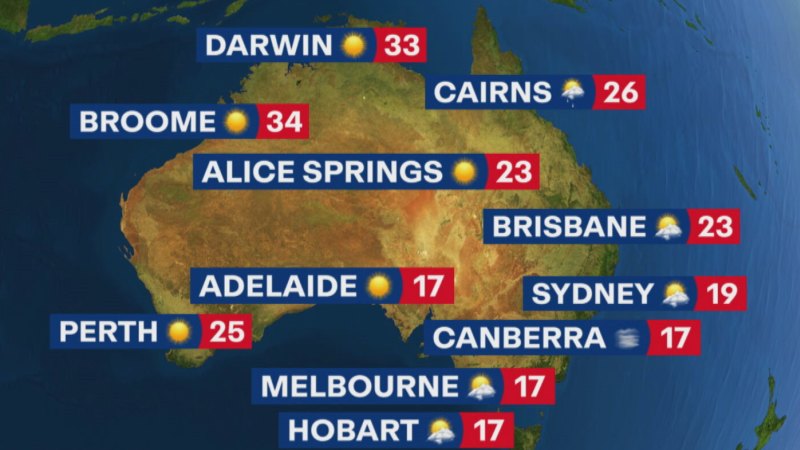 National weather forecast for Saturday August 10