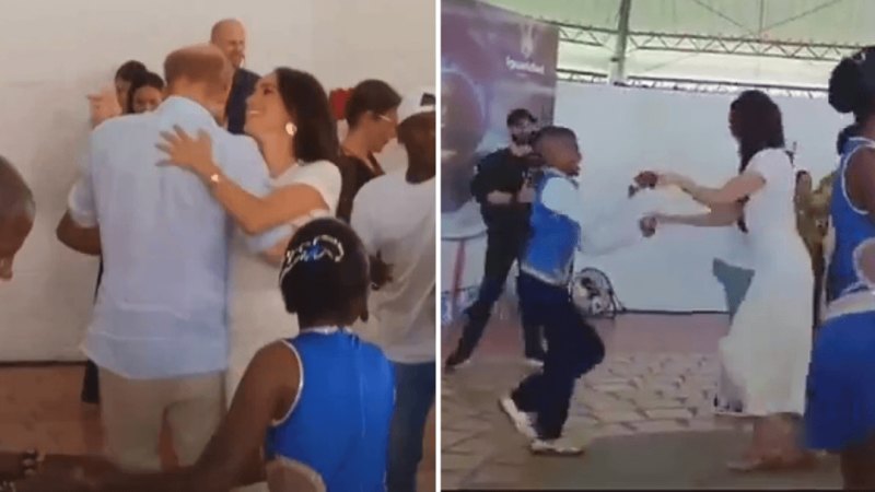 Prince Harry and Meghan salsa dance in Colombia