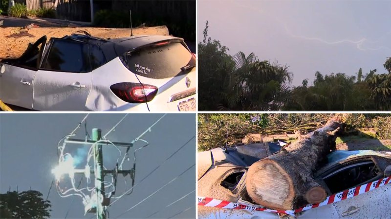 Thunderstorms leave trail of destruction across south-east Queensland