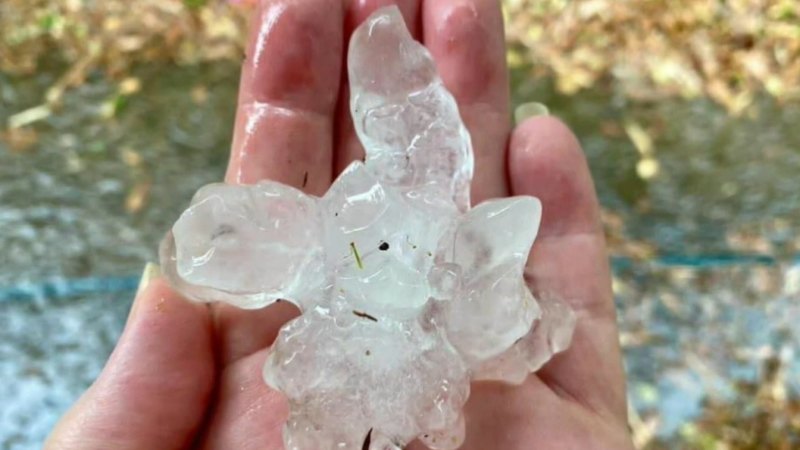 Sunshine coast battered by short-lived hailstorm